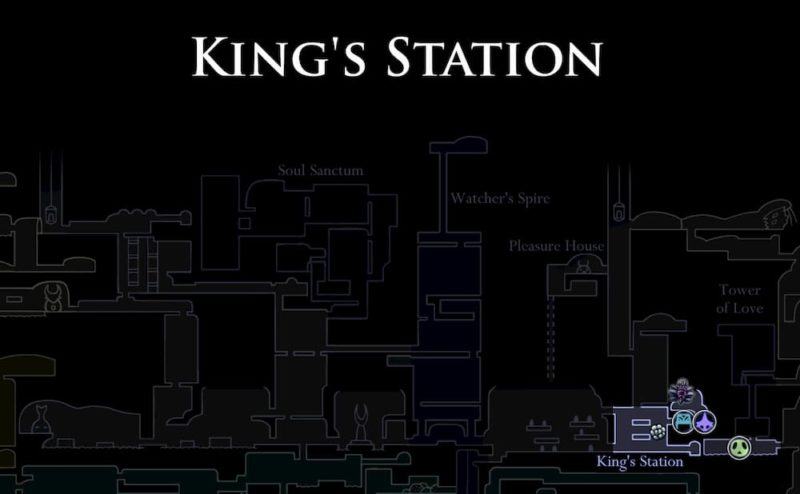 Карта Королевской станции Hollow Knight